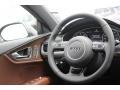 2016 Audi A7 Nougat Brown Interior Steering Wheel Photo
