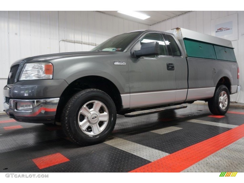2004 F150 XLT Regular Cab 4x4 - Dark Shadow Grey Metallic / Medium/Dark Flint photo #2