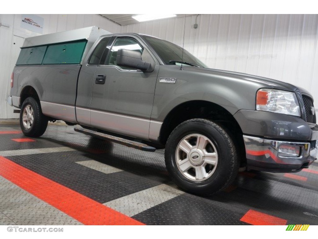 2004 F150 XLT Regular Cab 4x4 - Dark Shadow Grey Metallic / Medium/Dark Flint photo #6