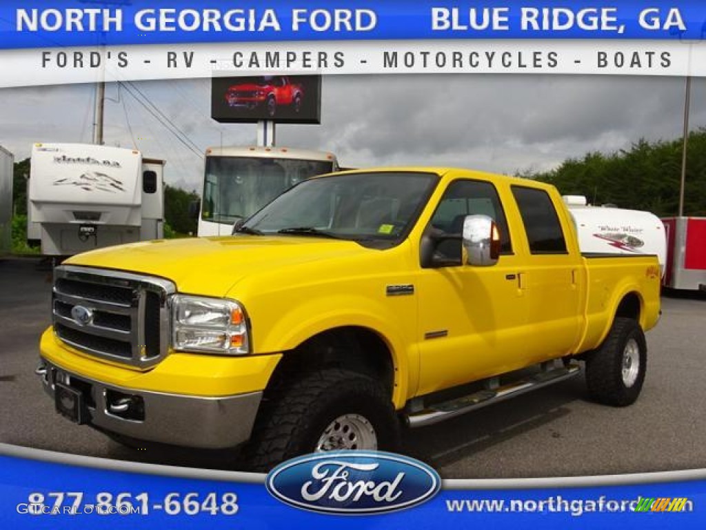 2006 F350 Super Duty Amarillo Edition Crew Cab 4x4 - Blazing Yellow / Black photo #1