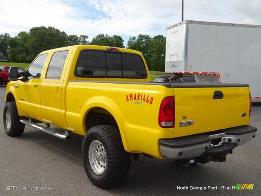 2006 F350 Super Duty Amarillo Edition Crew Cab 4x4 - Blazing Yellow / Black photo #3