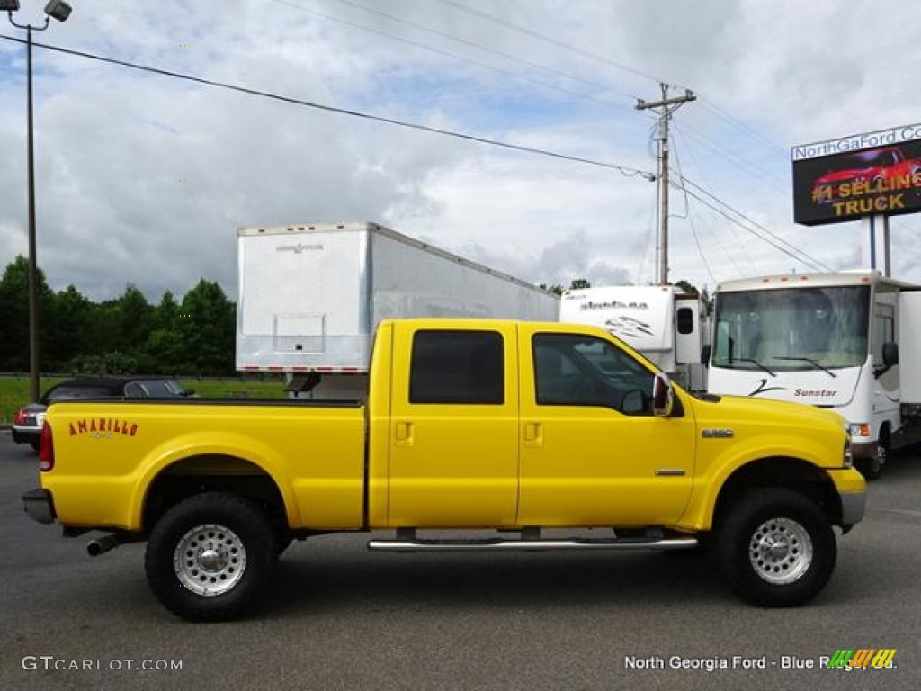 2006 F350 Super Duty Amarillo Edition Crew Cab 4x4 - Blazing Yellow / Black photo #6