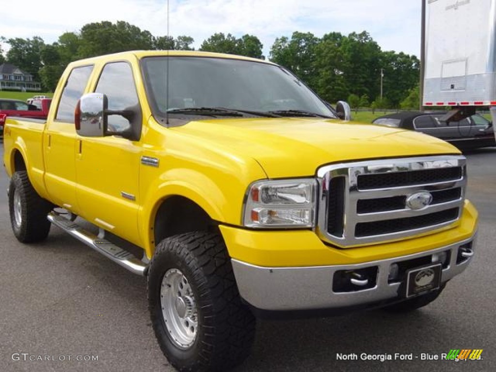 2006 F350 Super Duty Amarillo Edition Crew Cab 4x4 - Blazing Yellow / Black photo #7