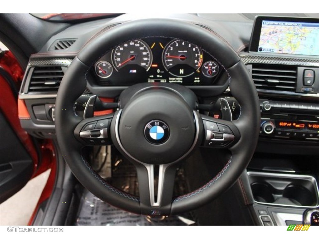 2015 BMW M3 Sedan Sakhir Orange/Black Steering Wheel Photo #105061437