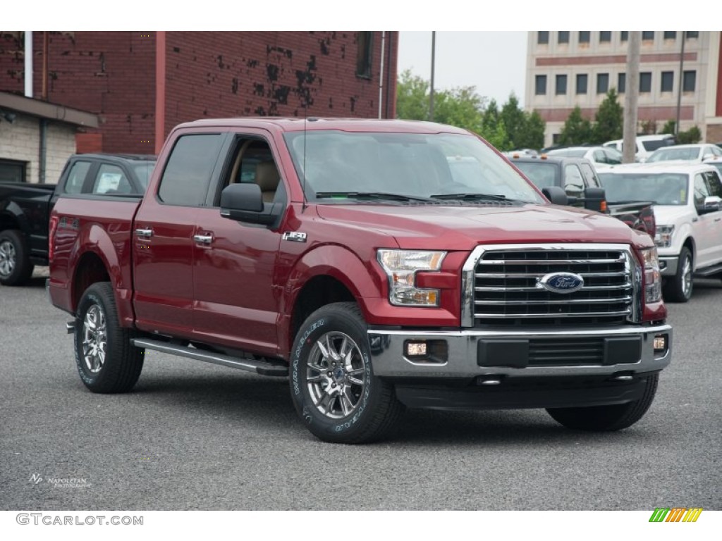 2015 F150 XLT SuperCrew 4x4 - Ruby Red Metallic / Medium Light Camel photo #1