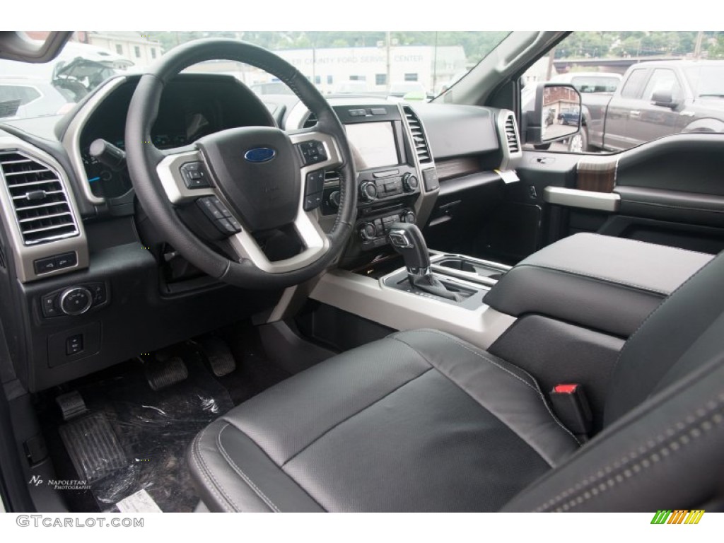 2015 F150 Lariat SuperCrew 4x4 - White Platinum Tricoat / Black photo #14
