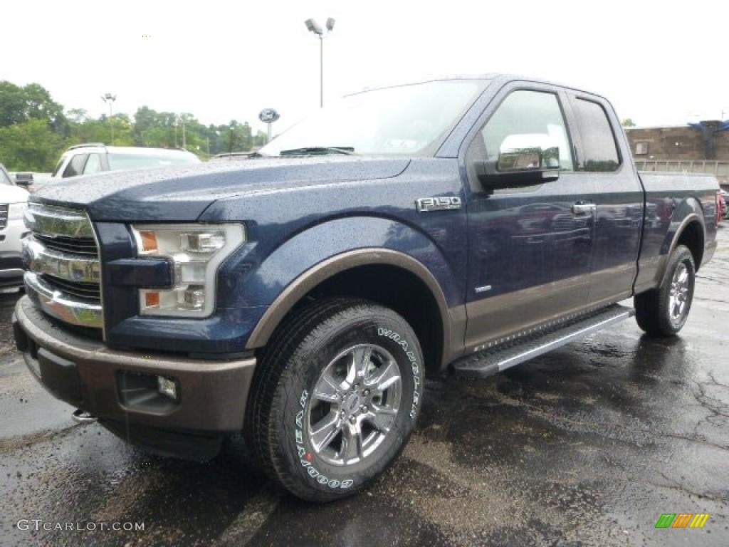 2015 F150 Lariat SuperCab 4x4 - Blue Jeans Metallic / Medium Light Camel photo #5