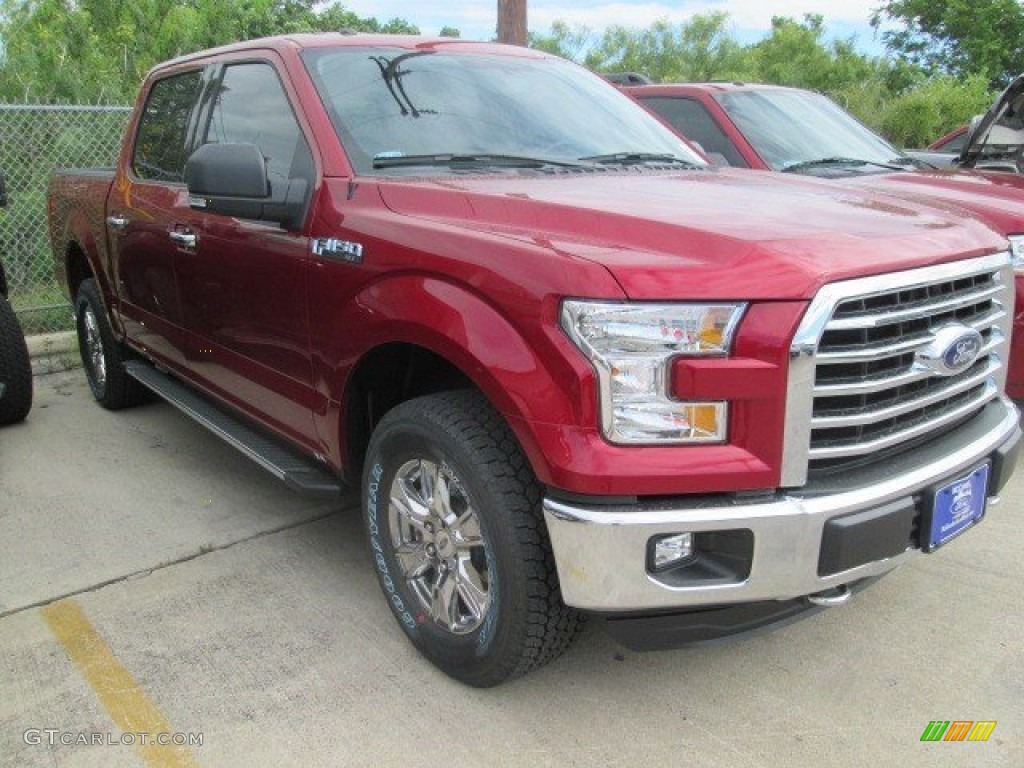 2015 F150 XLT SuperCrew 4x4 - Ruby Red Metallic / Medium Earth Gray photo #1