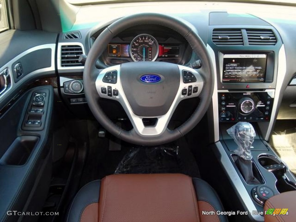 2015 Explorer Limited 4WD - Tuxedo Black / Pecan photo #18