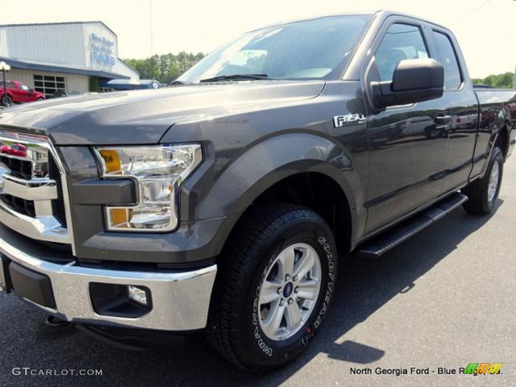 2015 F150 XLT SuperCab 4x4 - Magnetic Metallic / Medium Earth Gray photo #28