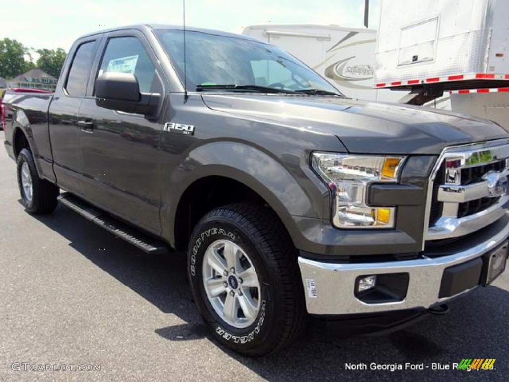 2015 F150 XLT SuperCab 4x4 - Magnetic Metallic / Medium Earth Gray photo #29