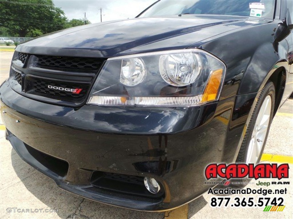 2013 Avenger SXT - Black / Black/Red photo #2