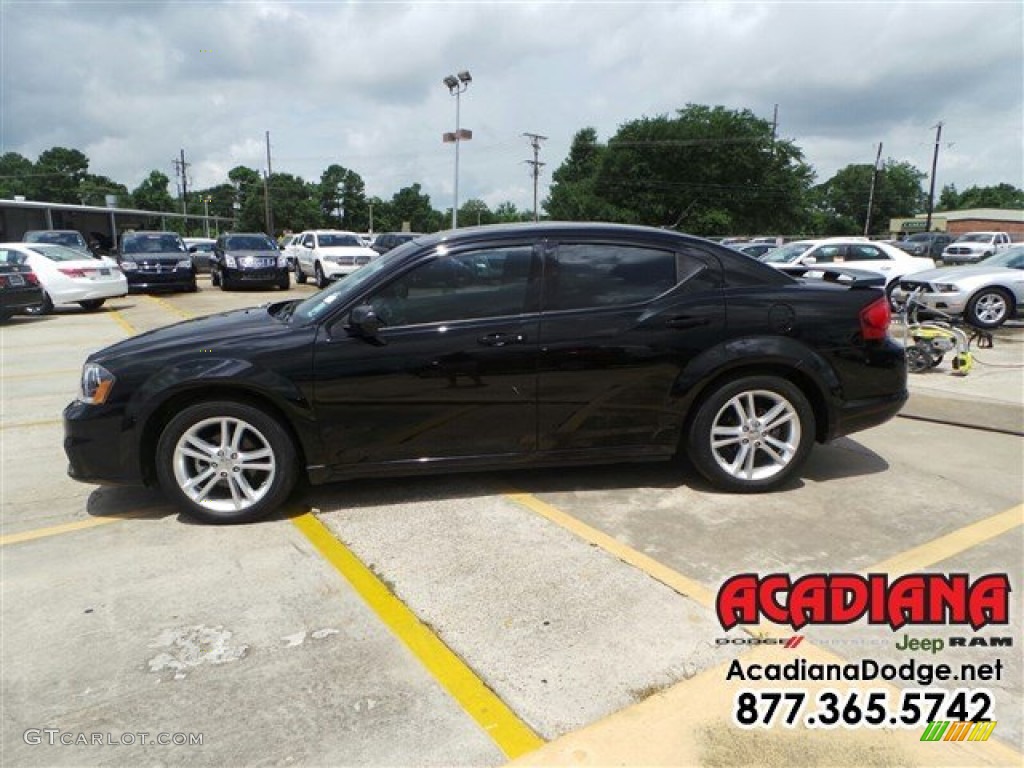 2013 Avenger SXT - Black / Black/Red photo #3