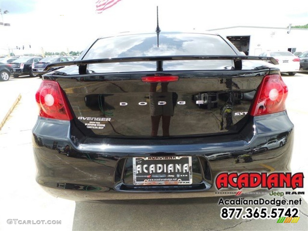 2013 Avenger SXT - Black / Black/Red photo #6