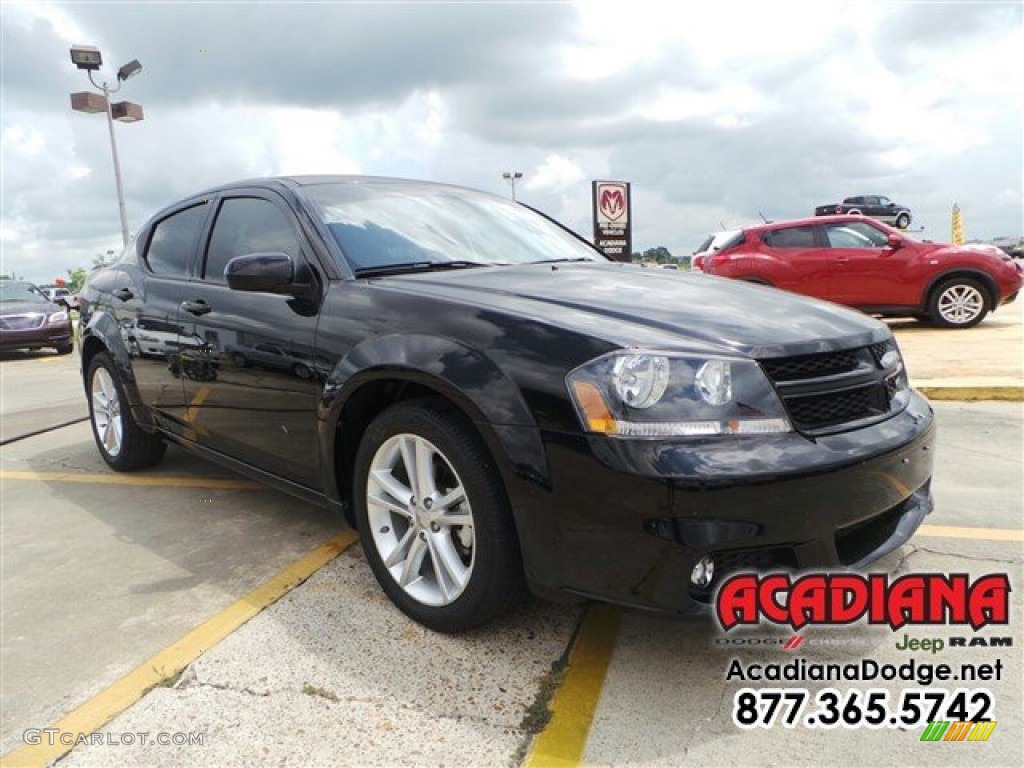 2013 Avenger SXT - Black / Black/Red photo #11