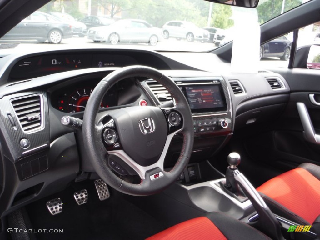 Black/Red Interior 2014 Honda Civic Si Coupe Photo #105112873