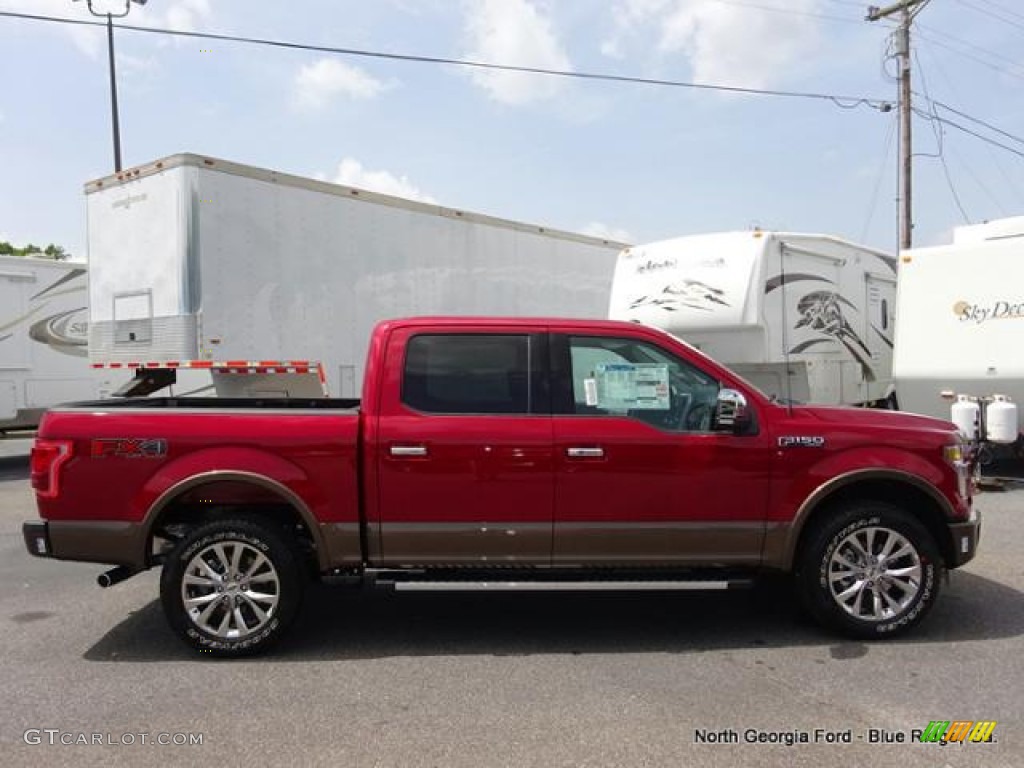 2015 F150 Lariat SuperCrew 4x4 - Ruby Red Metallic / Black photo #6