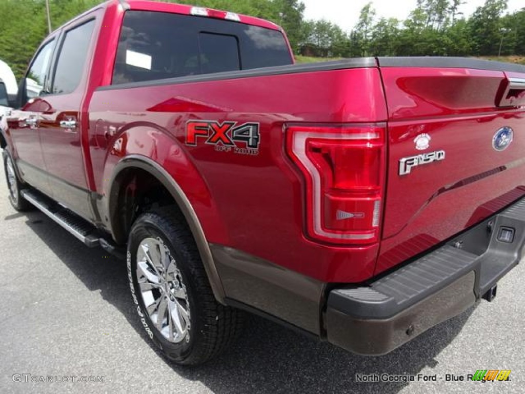 2015 F150 Lariat SuperCrew 4x4 - Ruby Red Metallic / Black photo #39