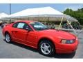 2002 Laser Red Metallic Ford Mustang V6 Coupe  photo #1