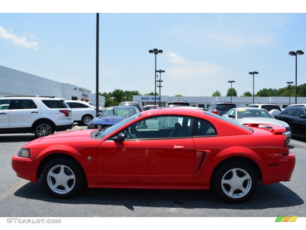 2002 Mustang V6 Coupe - Laser Red Metallic / Dark Charcoal photo #6