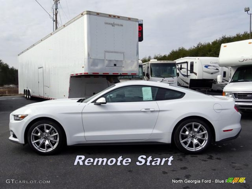 2015 Mustang EcoBoost Premium Coupe - Oxford White / 50 Years Raven Black photo #2