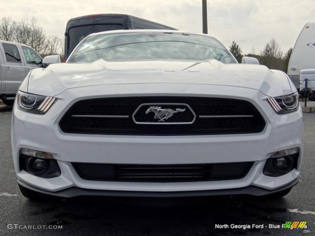 2015 Mustang EcoBoost Premium Coupe - Oxford White / 50 Years Raven Black photo #8