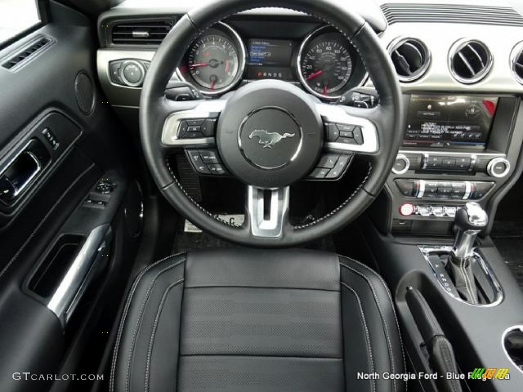 2015 Mustang EcoBoost Premium Coupe - Oxford White / 50 Years Raven Black photo #15