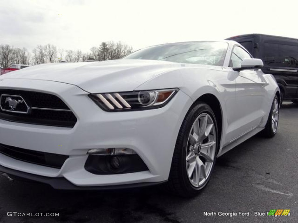 2015 Mustang EcoBoost Premium Coupe - Oxford White / 50 Years Raven Black photo #28