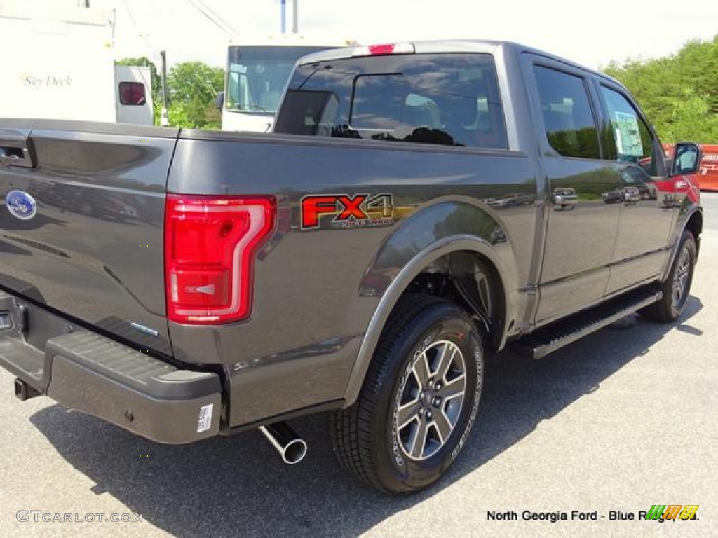 2015 F150 Lariat SuperCrew 4x4 - Magnetic Metallic / Black photo #36