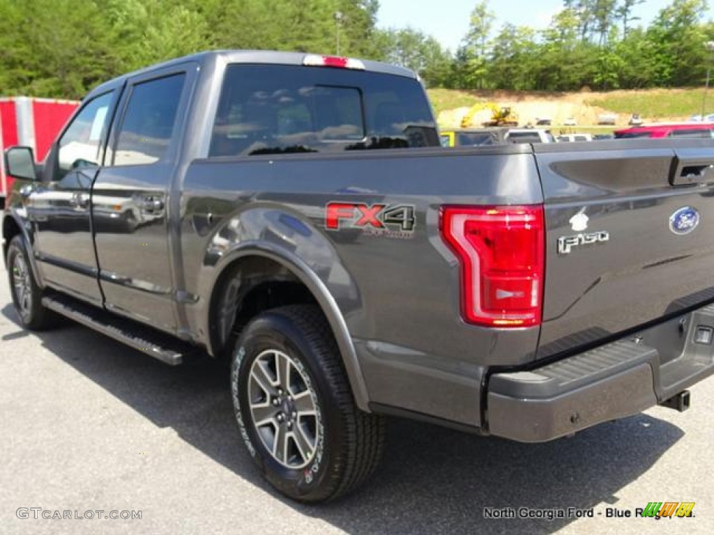 2015 F150 Lariat SuperCrew 4x4 - Magnetic Metallic / Black photo #37