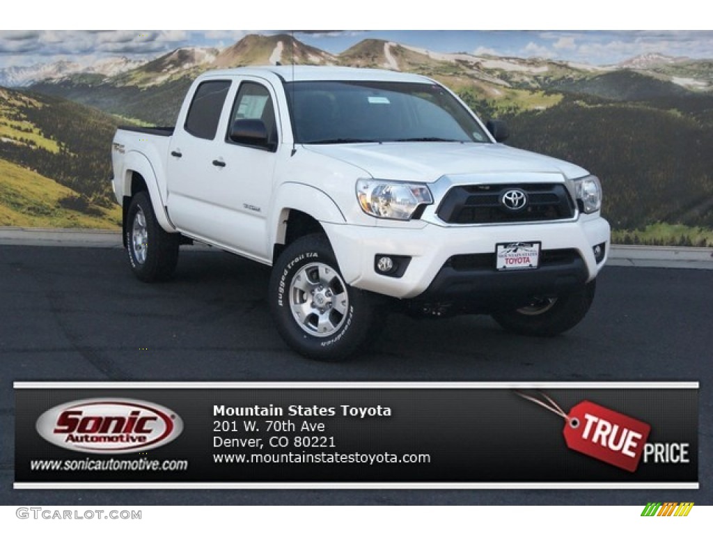 2015 Tacoma V6 Double Cab 4x4 - Super White / Graphite photo #1