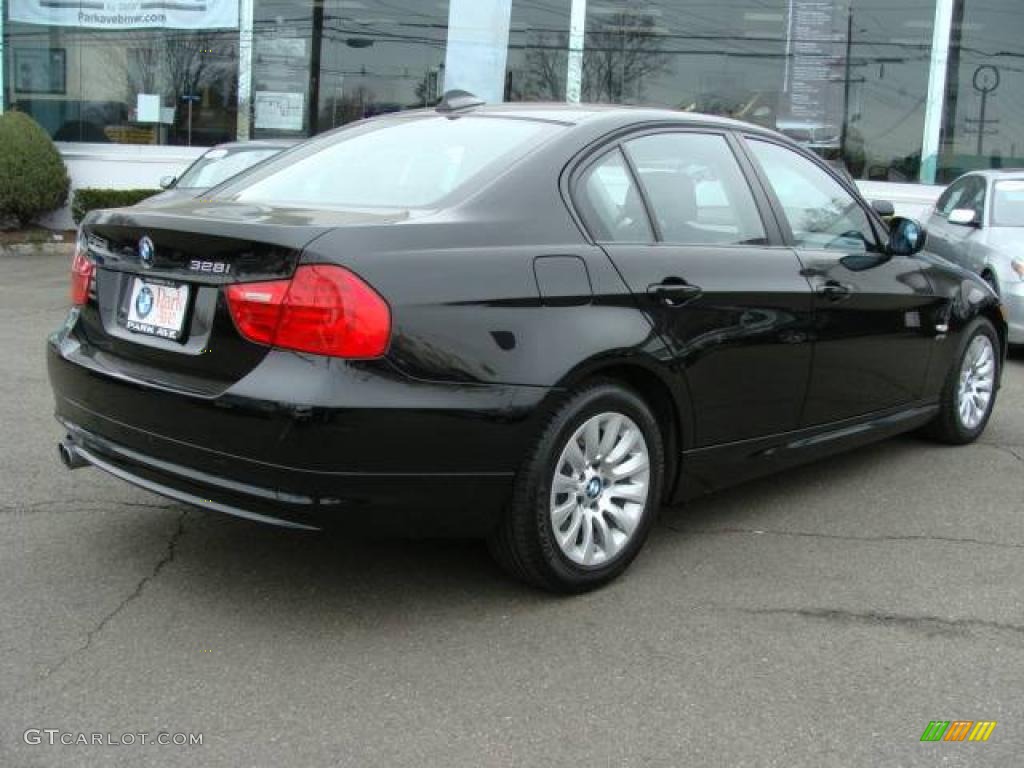 2009 3 Series 328xi Sedan - Jet Black / Black photo #8