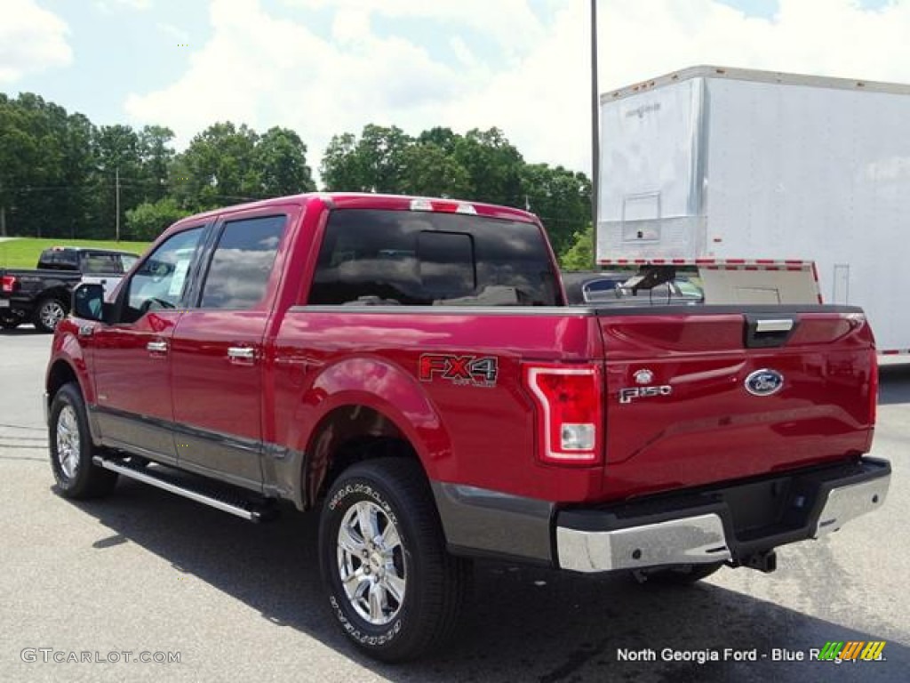 2015 F150 XLT SuperCrew 4x4 - Ruby Red Metallic / Medium Earth Gray photo #2