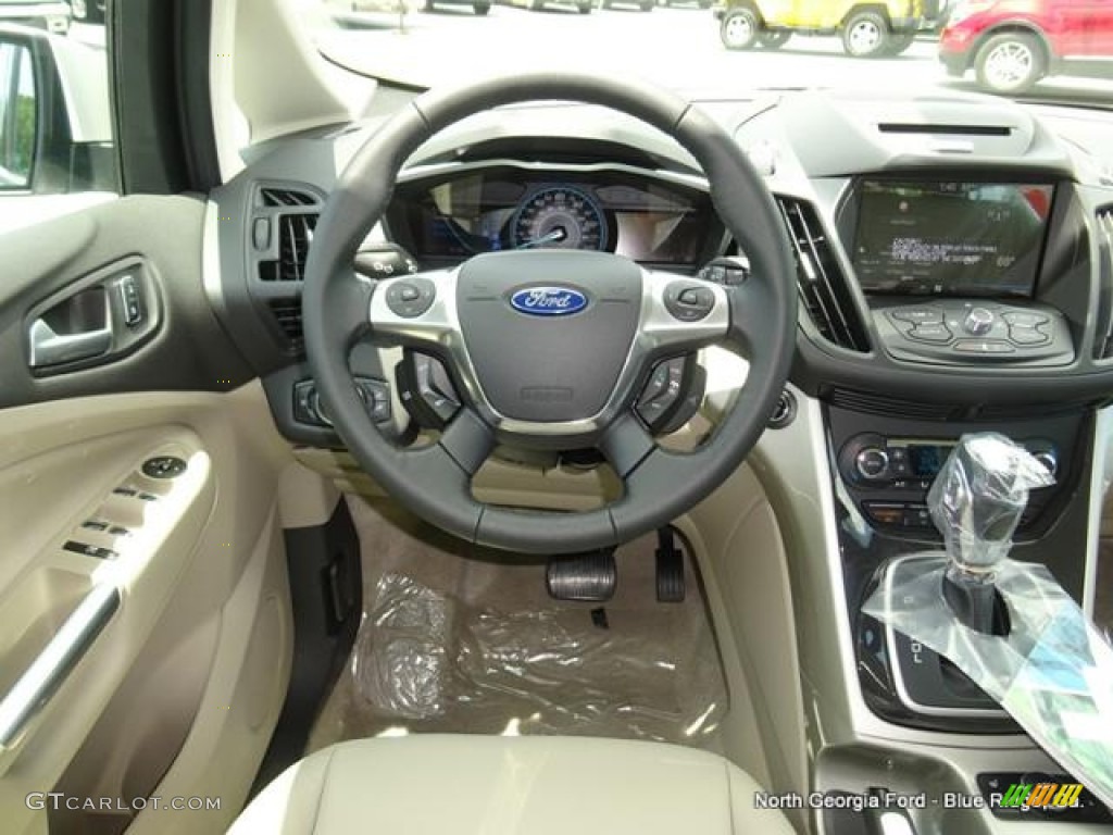 2015 C-Max Hybrid SEL - White Platinum Tricoat / Medium Light Stone photo #14