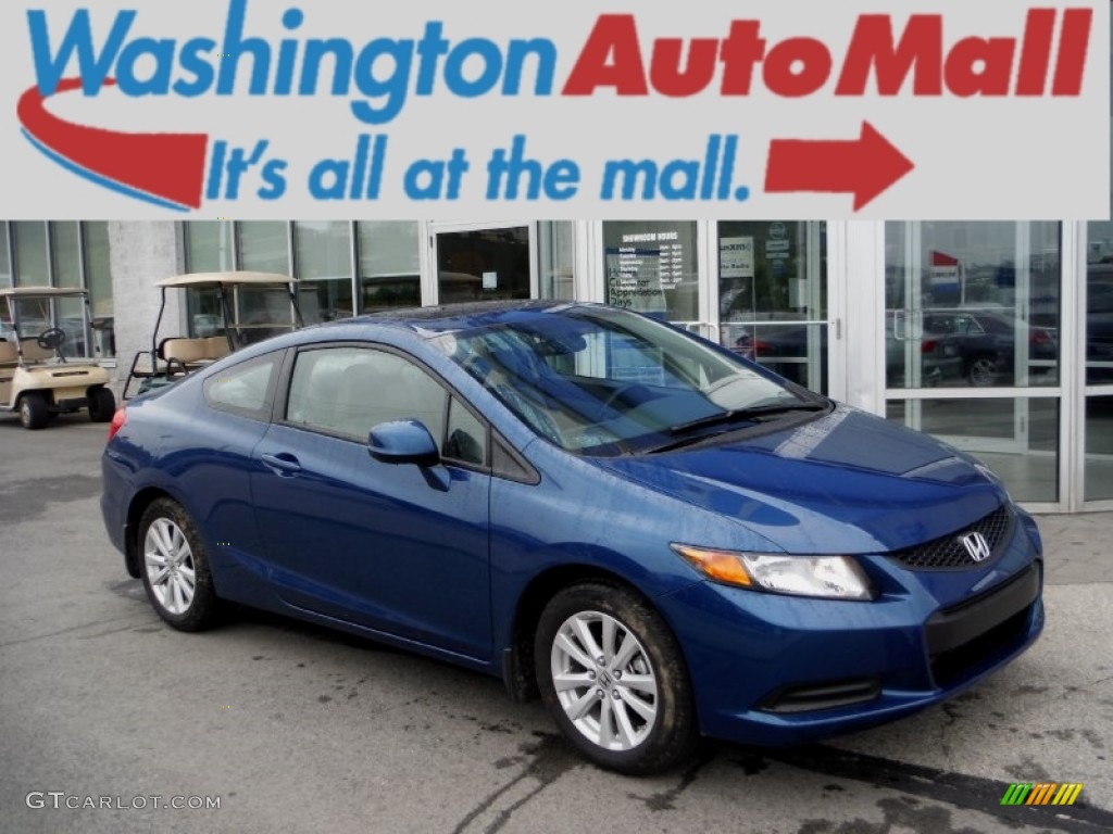 2012 Civic EX Coupe - Dyno Blue Pearl / Gray photo #1