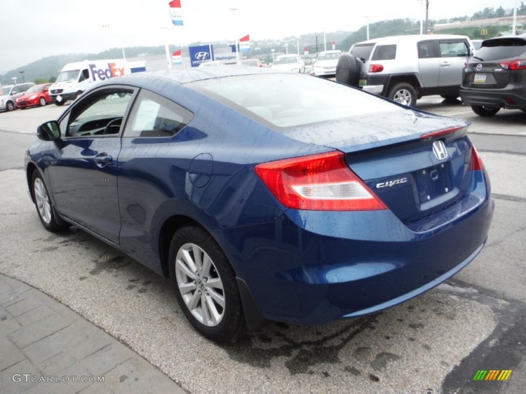 2012 Civic EX Coupe - Dyno Blue Pearl / Gray photo #8