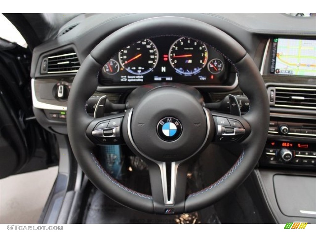 2015 BMW M5 Sedan Black Steering Wheel Photo #105134446