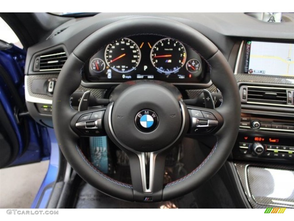 2015 BMW M5 Sedan Black Steering Wheel Photo #105134488