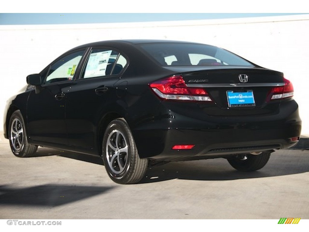 2015 Civic SE Sedan - Crystal Black Pearl / Black photo #2