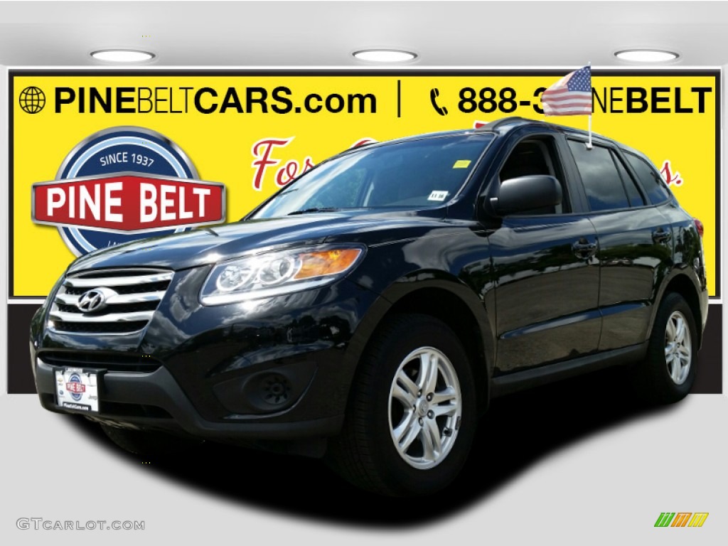 2012 Santa Fe GLS AWD - Twilight Black / Gray photo #1