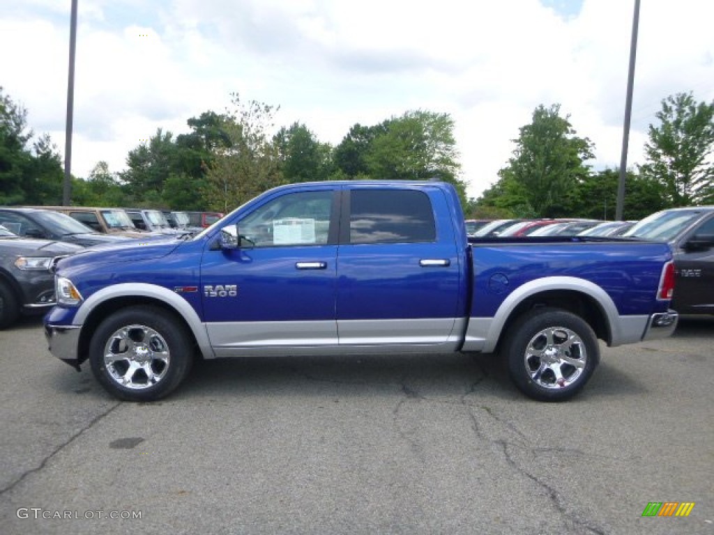 2015 1500 Laramie Crew Cab 4x4 - Blue Streak Pearl / Black photo #3