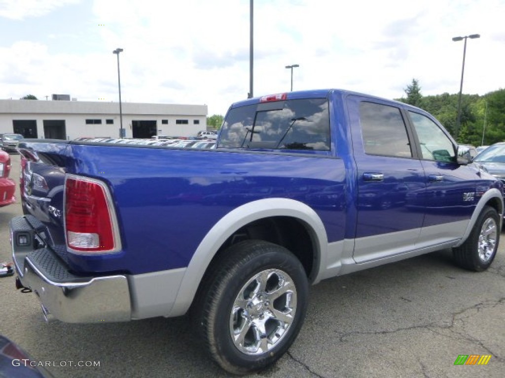 2015 1500 Laramie Crew Cab 4x4 - Blue Streak Pearl / Black photo #8