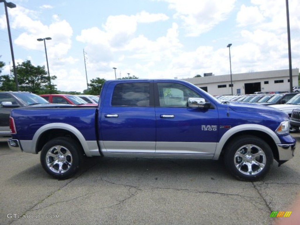 2015 1500 Laramie Crew Cab 4x4 - Blue Streak Pearl / Black photo #9