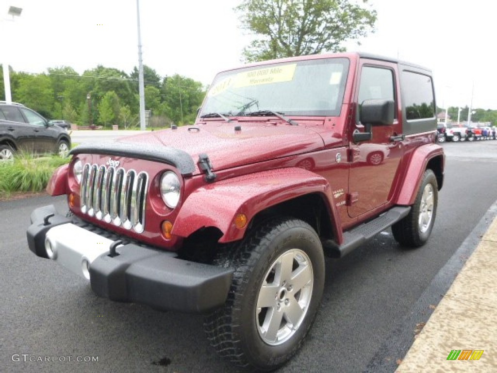 2011 Wrangler Sahara 4x4 - Deep Cherry Red Crystal Pearl / Black/Dark Saddle photo #5