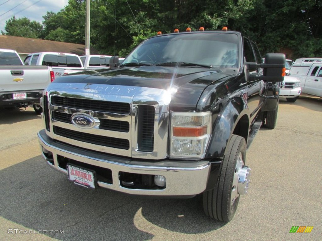 2008 F450 Super Duty Lariat Crew Cab 4x4 Dually - Black / Tan photo #2