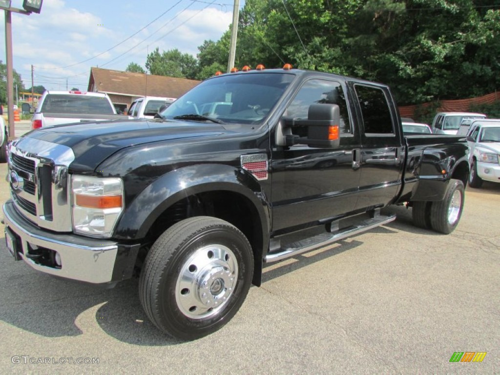 2008 F450 Super Duty Lariat Crew Cab 4x4 Dually - Black / Tan photo #3