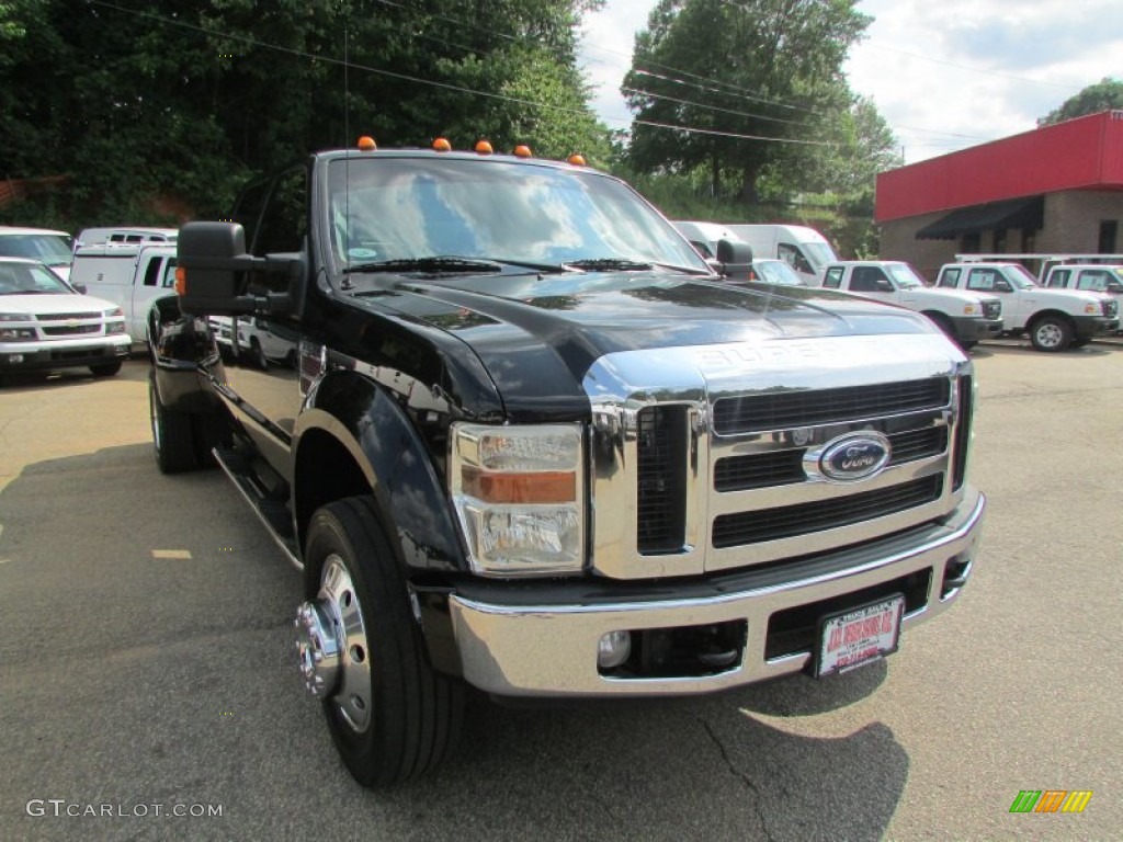 2008 F450 Super Duty Lariat Crew Cab 4x4 Dually - Black / Tan photo #6