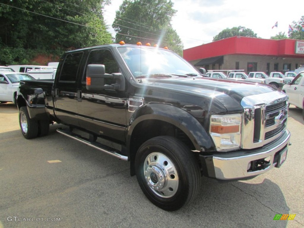 2008 F450 Super Duty Lariat Crew Cab 4x4 Dually - Black / Tan photo #7