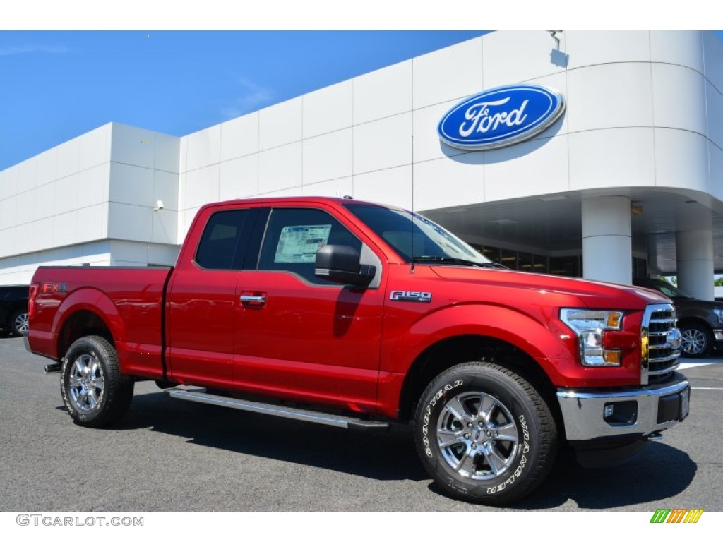 Ruby Red Metallic 2015 Ford F150 XLT SuperCab 4x4 Exterior Photo #105162069
