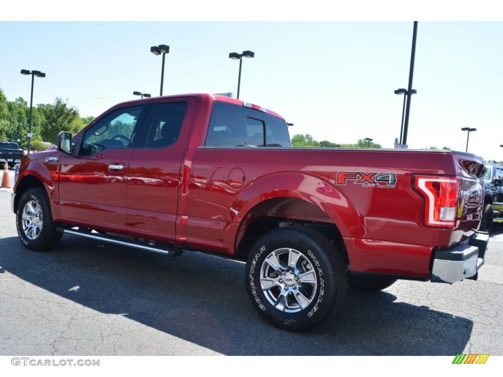 2015 F150 XLT SuperCab 4x4 - Ruby Red Metallic / Medium Light Camel photo #24